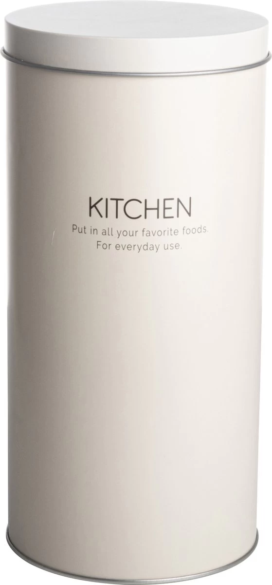 Gusta Voorraadblik - Beige - Metaal - Beschuitbus - Opbergbus - Ø11X22 Cm 1 Gusta Voorraadblik - Beige - Metaal - Beschuitbus - Opbergbus - Ø11X22 Cm