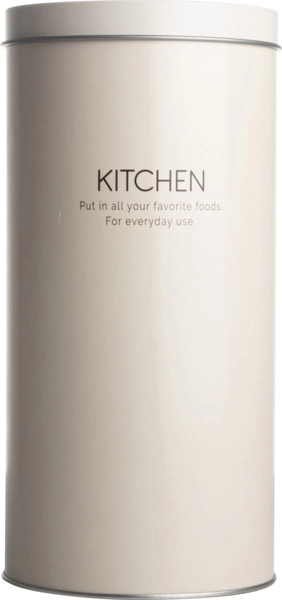 Gusta Voorraadblik - Beige - Metaal - Beschuitbus - Opbergbus - Ø11X22 Cm 3 Gusta Voorraadblik - Beige - Metaal - Beschuitbus - Opbergbus - Ø11X22 Cm - Afbeelding 3