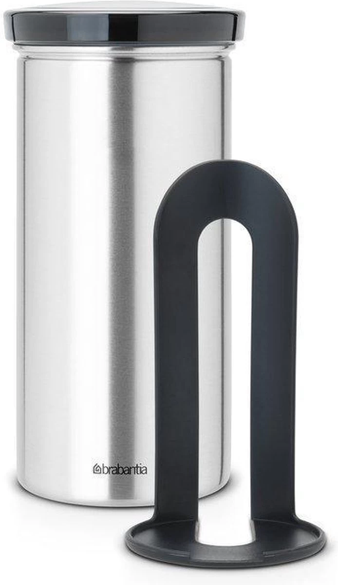 Brabantia Voorraadbus Voor 18 Koffie- En Theepads - Matt Steel Fingerprint Proof / Grijze Deksel 2 Brabantia Voorraadbus Voor 18 Koffie- En Theepads - Matt Steel Fingerprint Proof / Grijze Deksel - Afbeelding 2