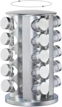 SensaHome 360 Graden Roteerbare Kruidencarrousel - Kruidenrek/Kruidenmolen - 20 Kruidenpotjes - 5 Laags - Draaibaar - 20 Specerijen Potjes - Specerijenmolen -Lifestyleproducten 701x1200