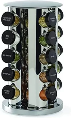 SensaHome 360 Graden Roteerbare Kruidencarrousel - Kruidenrek/Kruidenmolen - 20 Kruidenpotjes - 5 Laags - Draaibaar - 20 Specerijen Potjes - Specerijenmolen -Lifestyleproducten 721x1200