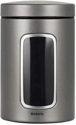 Brabantia Voorraadbus - 1,4 L - Platinum - Met Venster