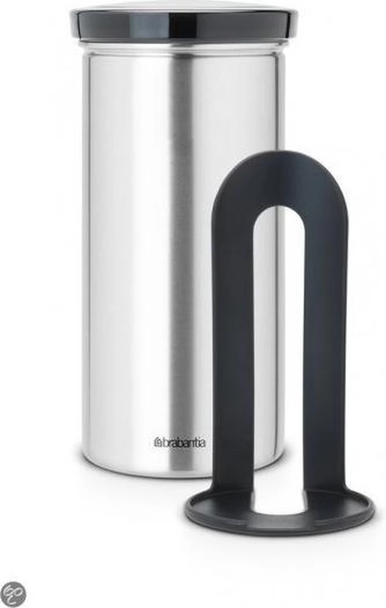 Brabantia Voorraadbus Voor 18 Koffie- En Theepads - Matt Steel Fingerprint Proof / Grijze Deksel 3 Brabantia Voorraadbus Voor 18 Koffie- En Theepads - Matt Steel Fingerprint Proof / Grijze Deksel - Afbeelding 3
