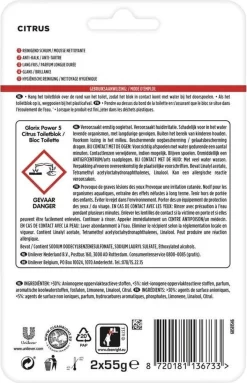 Glorix Power 5 Toiletblokken - Citroen - 7 X 2 Stuks - Voordeelverpakking -Lifestyleproducten 774x1200