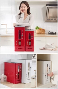 Merkloos TDR-Japans Rijst/Granen Container/Dispenser/ Opbergdoos - 6KG Inhoud - Wit -Lifestyleproducten 787x1200 1