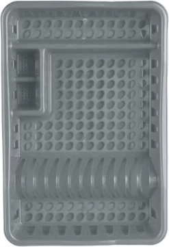 Merkloos Decopatent® Afdruiprek Voor Afwas - Afdruiprekje Met Lekbak - Kunststof Afdruipmat - Afwassen Borden & Bestek - 32.5x49x9 - Grijs -Lifestyleproducten 821x1200