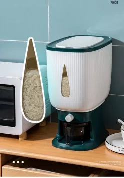 Deluqse Rijst Dispenser - Rijst Container - Grijs - Voedsel Dispenser - Rijst Opbergdoos - Rijst Bewaren - Rijst Opberg Container -Lifestyleproducten 838x1200