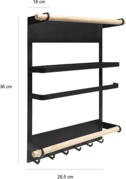 QUVIO Keukenrekje Van Metaal Magnetisch - Kruidenrek - Keuken Opbergrek Voor Kruiden, Handdoeken En Opscheplepels - Zwart -Lifestyleproducten 844x1200 1