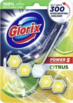 Glorix Power 5 Toiletblokken - Citroen - 9 Stuks - Voordeelverpakking -Lifestyleproducten 861x1200 2