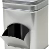 Merkloos 1x Zilver Vierkant Opbergblik/bewaarblik Met Dispenser 21 Cm - Zilveren Koffiecups/suikerklontjes Voorraadblikken - Voorraadbussen Met Dispenser