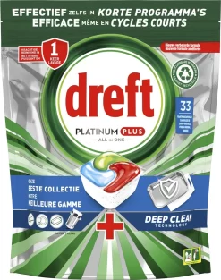 Dreft Platinum Plus All In One Deep Clean - Vaatwastabletten - Voordeelverpakking 4 X 33 Stuks -Lifestyleproducten 948x1200 2