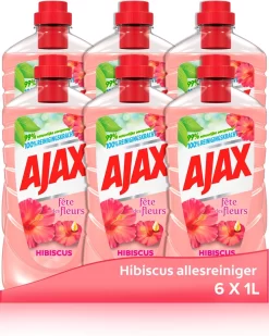 Ajax® Ajax Allesreiniger Fête Des Fleurs Hibiscus 6 X 1L - Voordeelverpakking