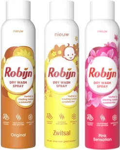 Robijn Dry Wash Spray MIX - Zwitsal / Pink / Original - Voordeelverpakking 3 X 200 Ml